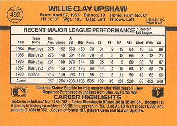 Willie Upshaw  baseball card collectible - Main Image 2