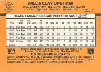 Willie Upshaw  baseball card collectible - Main Image 2