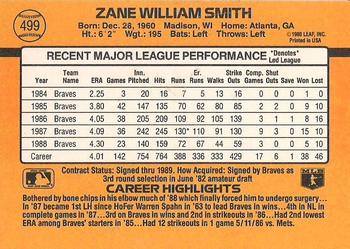Zane Smith  baseball card collectible - Main Image 2