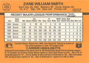 Zane Smith  baseball card collectible - Main Image 2