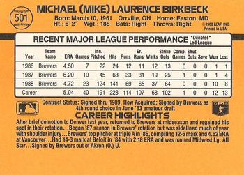 Mike Birkbeck  baseball card collectible - Main Image 2
