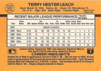 Terry Leach  baseball card collectible - Main Image 2