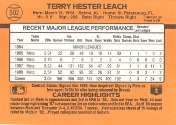 Terry Leach  baseball card collectible - Main Image 2