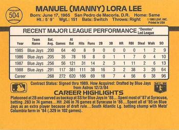 Manny Lee  baseball card collectible - Main Image 2