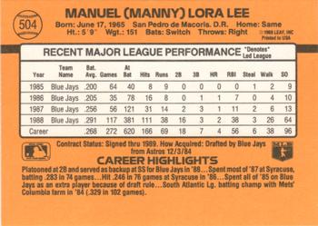 Manny Lee  baseball card collectible - Main Image 2