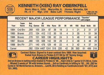 Ken Oberkfell  baseball card collectible - Main Image 2