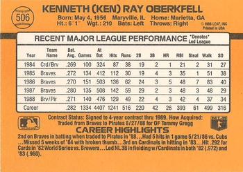 Ken Oberkfell  baseball card collectible - Main Image 2