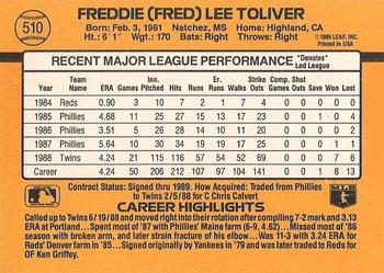 Fred Toliver  baseball card collectible - Main Image 2