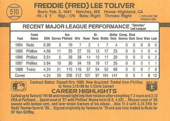 Fred Toliver  baseball card collectible - Main Image 2