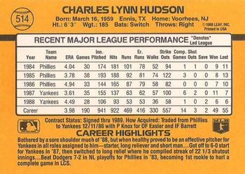 Charles Hudson  baseball card collectible - Main Image 2