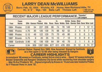 Larry McWilliams  baseball card collectible - Main Image 2