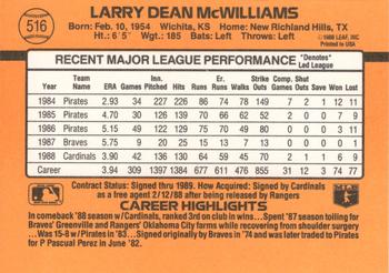 Larry McWilliams  baseball card collectible - Main Image 2