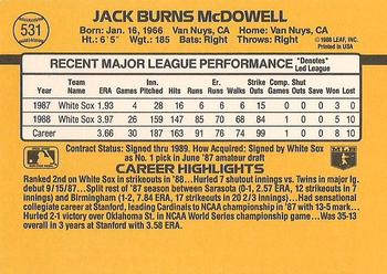 Jack McDowell  baseball card collectible - Main Image 2