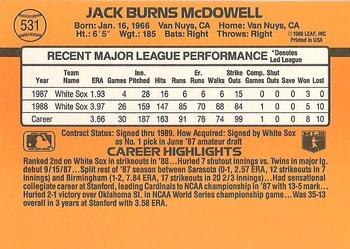 Jack McDowell  baseball card collectible - Main Image 2