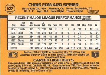 Chris Speier  baseball card collectible - Main Image 2