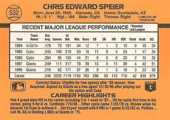 Chris Speier  baseball card collectible - Main Image 2