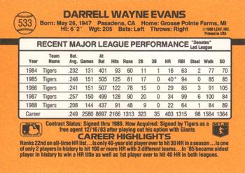 Darrell Evans  baseball card collectible - Main Image 2