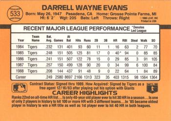 Darrell Evans  baseball card collectible - Main Image 2