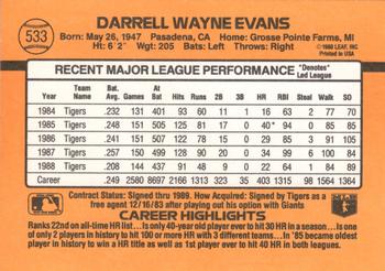 Darrell Evans  baseball card collectible - Main Image 2