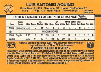 Luis Aquino  baseball card collectible - Main Image 2