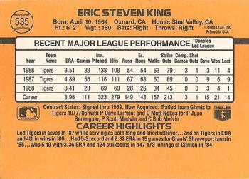 Eric King  baseball card collectible - Main Image 2