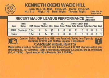 Ken Hill  baseball card collectible - Main Image 2