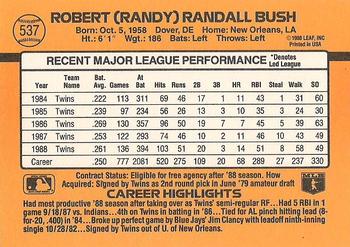 Randy Bush  baseball card collectible - Main Image 2