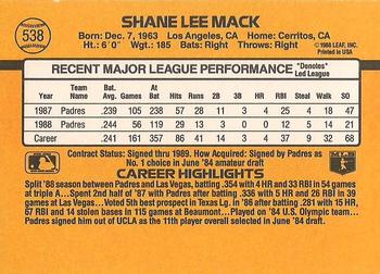Shane Mack  baseball card collectible - Main Image 2