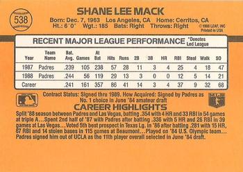 Shane Mack  baseball card collectible - Main Image 2
