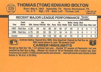 Tom Bolton  baseball card collectible - Main Image 2