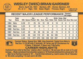 Wes Gardner  baseball card collectible - Main Image 2