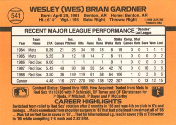 Wes Gardner  baseball card collectible - Main Image 2