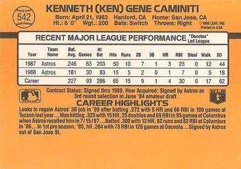 Ken Caminiti  baseball card collectible - Main Image 2