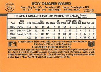 Duane Ward  baseball card collectible - Main Image 2