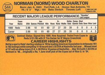 Norm Charlton  baseball card collectible - Main Image 2