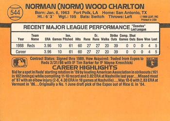 Norm Charlton  baseball card collectible - Main Image 2