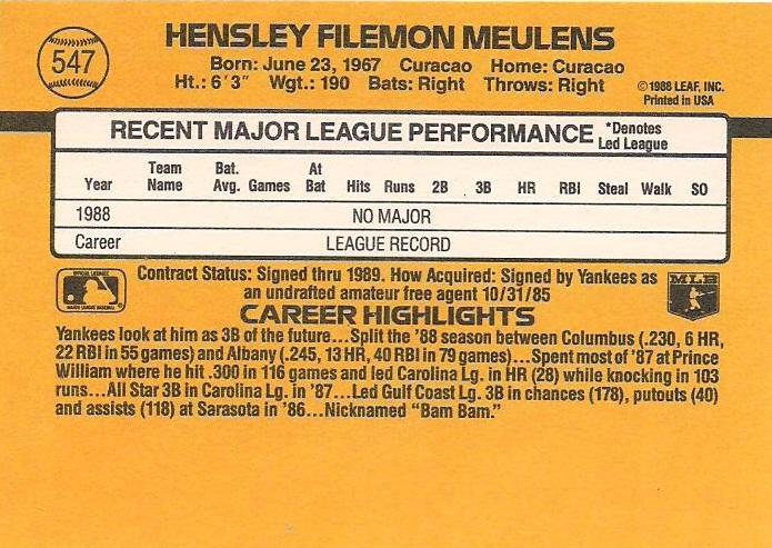 Hensley Meulens  baseball card collectible - Main Image 2