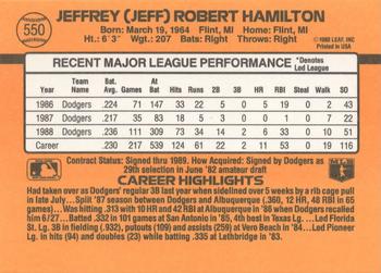Jeff Hamilton  baseball card collectible - Main Image 2