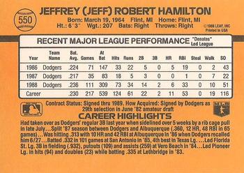 Jeff Hamilton  baseball card collectible - Main Image 2