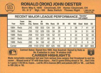 Ron Oester  baseball card collectible - Main Image 2