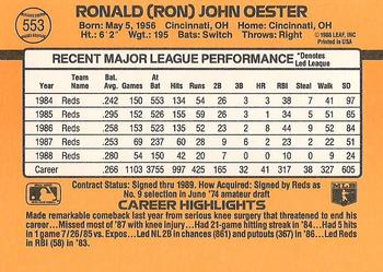 Ron Oester  baseball card collectible - Main Image 2