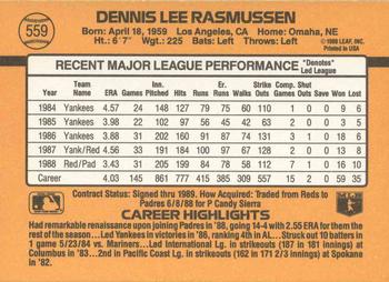 Dennis Rasmussen  baseball card collectible - Main Image 2