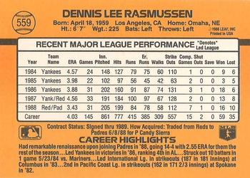 Dennis Rasmussen  baseball card collectible - Main Image 2