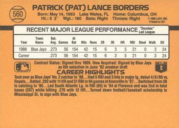 Pat Borders  baseball card collectible - Main Image 2