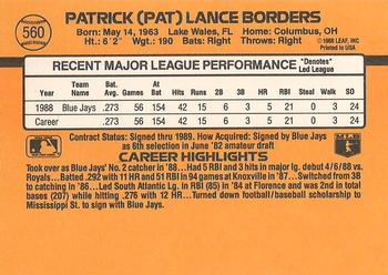Pat Borders  baseball card collectible - Main Image 2