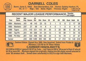 Darnell Coles  baseball card collectible - Main Image 2