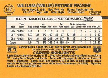 Willie Fraser  baseball card collectible - Main Image 2