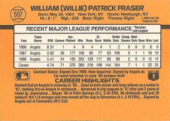Willie Fraser  baseball card collectible - Main Image 2