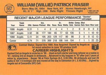 Willie Fraser  baseball card collectible - Main Image 2