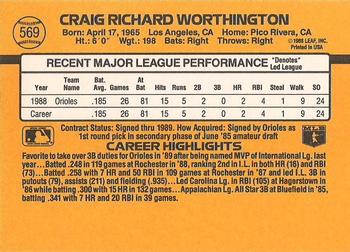 Craig Worthington  baseball card collectible - Main Image 2